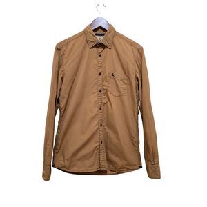 Parx Authentic Casual Khaki Button Down Shirt Slim Handcrafted Men's Size M (39)